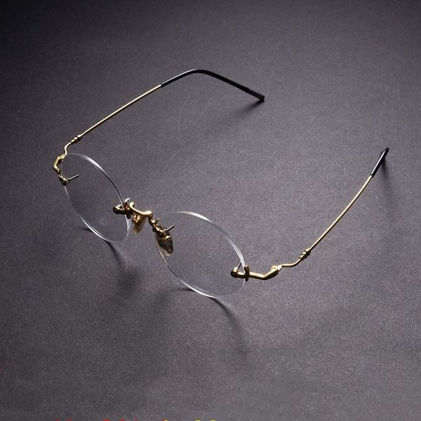 fashion sunglasses frames rimless round flexible titanium temple legs eyeglasses frame casual optical glasses prescription myopia presbyopic, Black
fashion sunglasses frames rimless round flexible titanium temple legs eyeglasses frame casual optical glasses prescription myopia presbyopic, Black