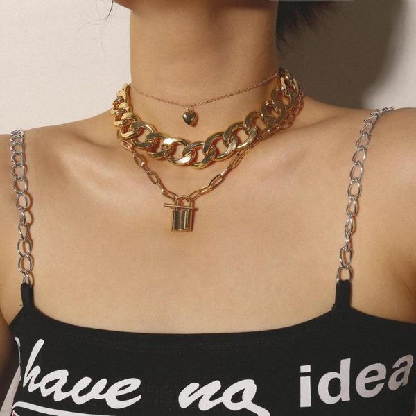 pendant necklaces cross-border hip-hop jewelry exaggerated thick chain small peach heart necklace ins metal lock female, Silver
pendant necklaces cross-border hip-hop jewelry exaggerated thick chain small peach heart necklace ins metal lock female, Silver