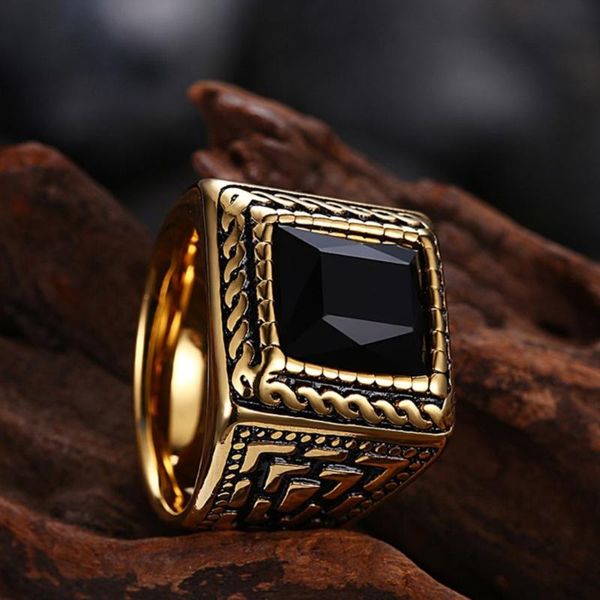 square black stone men seal ring signet gold color classic wedding band male rings titanium stainless steel biker band dcr065, Golden;silver
square black stone men seal ring signet gold color classic wedding band male rings titanium stainless steel biker band dcr065, Golden;silver