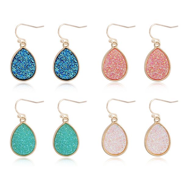 4 colors drusy druzy earrings waterdrop dangle resin druse charm earings gold color brand jewelry for women, Silver
4 colors drusy druzy earrings waterdrop dangle resin druse charm earings gold color brand jewelry for women, Silver