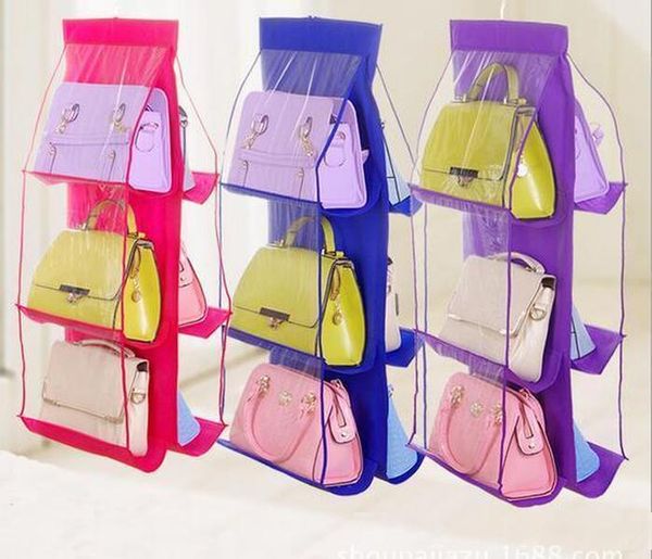 new arrive 6 pockets hanging storage bag purse handbag tote bag storage organizer closet rack hangers 4 color
new arrive 6 pockets hanging storage bag purse handbag tote bag storage organizer closet rack hangers 4 color