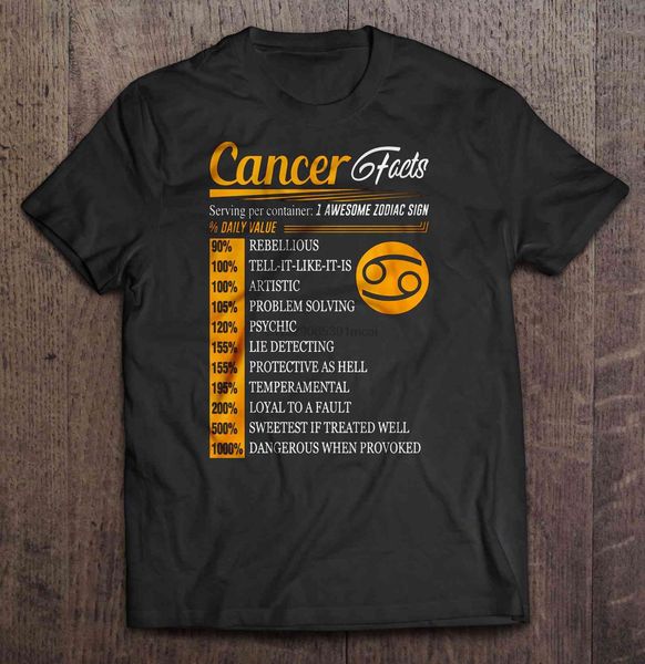 men funny t shirt fashion tshirt cancer facts serving per container 1 awesome zodiac sign % daily value women t-shirt
men funny t shirt fashion tshirt cancer facts serving per container 1 awesome zodiac sign % daily value women t-shirt