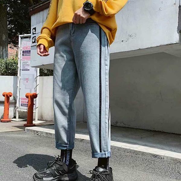men jeans wide leg striped leisure chic big size 3xl simple loose mens korean style denim trousers harajuku ulzzang, Blue
men jeans wide leg striped leisure chic big size 3xl simple loose mens korean style denim trousers harajuku ulzzang, Blue