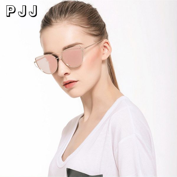 pjj sunglasses women luxury cat eye brand design mirror flat rose gold vintage cateye fashion sun glasses lady eyewear, White;black
pjj sunglasses women luxury cat eye brand design mirror flat rose gold vintage cateye fashion sun glasses lady eyewear, White;black