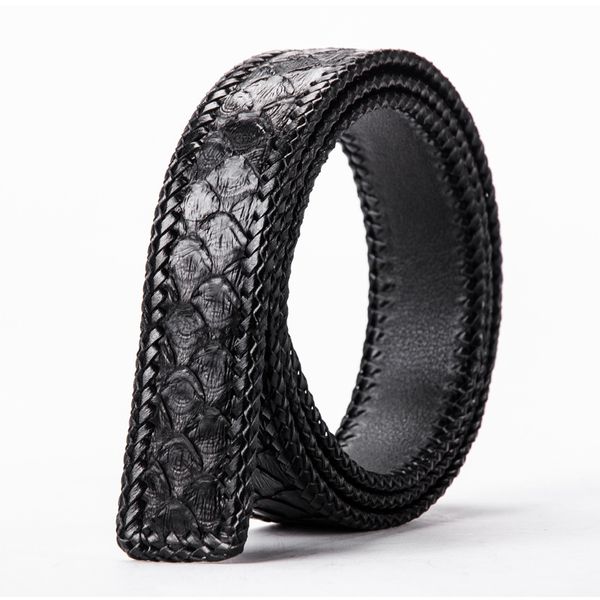 authentic real python leather men's waist strap knitted belts without buckle genuine snakeskin woven border male black belts, Black;brown
authentic real python leather men's waist strap knitted belts without buckle genuine snakeskin woven border male black belts, Black;brown