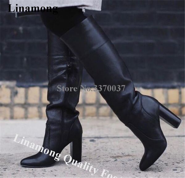 linamong women elegant round toe knee high chunky heel boots black brown leather thick high heel boots formal dress shoes
linamong women elegant round toe knee high chunky heel boots black brown leather thick high heel boots formal dress shoes