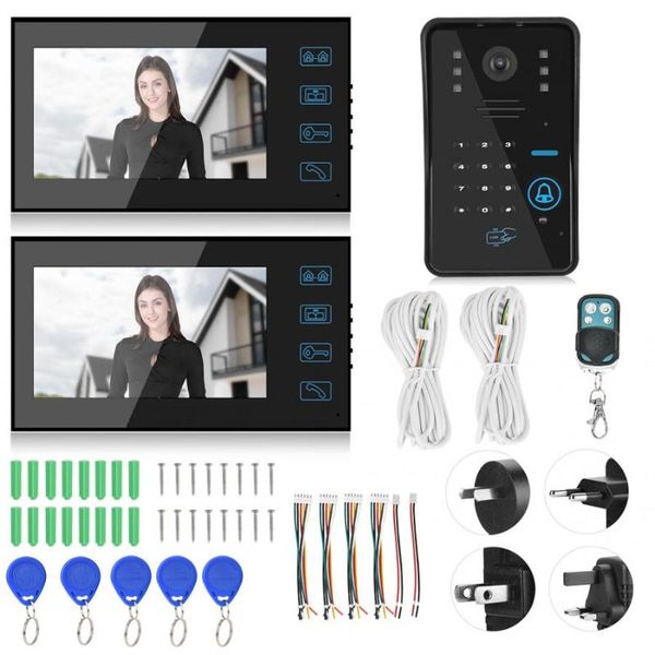 doorbells door bell camera 7in video doorbell password card doorphone 2 monitors night vision intercom 100-240v
doorbells door bell camera 7in video doorbell password card doorphone 2 monitors night vision intercom 100-240v
