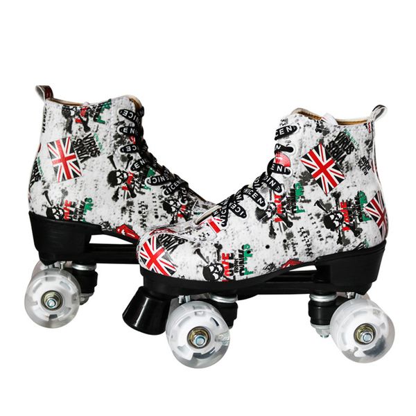 inline & roller skates double graffiti line women men two skate shoes patines with white pu 4 wheels
inline & roller skates double graffiti line women men two skate shoes patines with white pu 4 wheels