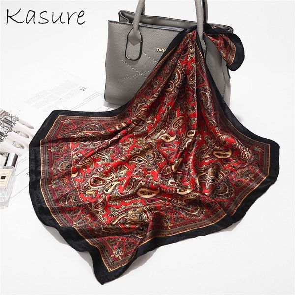 kasure elegant silk square scarf for women vintage cashew flower pattern print shawls wraps fashion neck hijabs scarves, Blue;gray
kasure elegant silk square scarf for women vintage cashew flower pattern print shawls wraps fashion neck hijabs scarves, Blue;gray