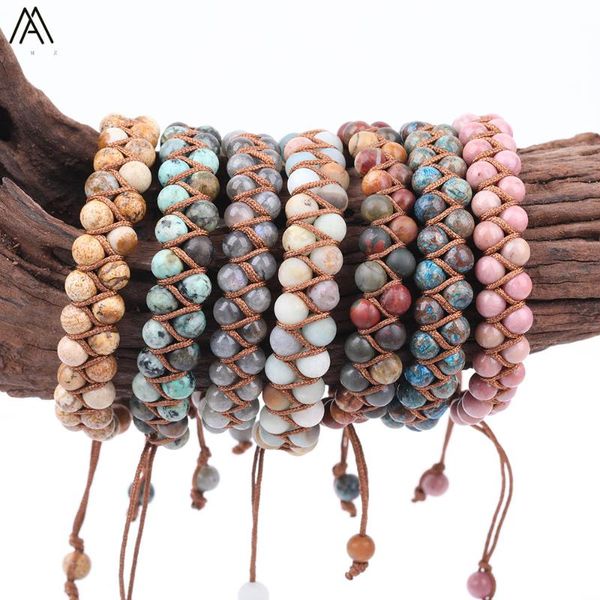 charm bracelets 6mm natural gems stone round beads handmade knotted rope bracelet women boho woven adjustable jewelry n0328amaj, Golden;silver
charm bracelets 6mm natural gems stone round beads handmade knotted rope bracelet women boho woven adjustable jewelry n0328amaj, Golden;silver