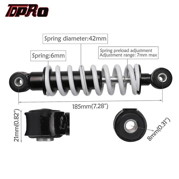 tdpro 185mm rear suspension absorber spring 400lbs for 49cc 47cc mini dirt pit bike atv quad buggy 4 wheeler razor bike
tdpro 185mm rear suspension absorber spring 400lbs for 49cc 47cc mini dirt pit bike atv quad buggy 4 wheeler razor bike