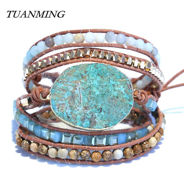 women leather bracelet unique natural stones bracelets gold-plate stone charm wrap bracelets for women handmade boho jewelry, Golden;silver
women leather bracelet unique natural stones bracelets gold-plate stone charm wrap bracelets for women handmade boho jewelry, Golden;silver