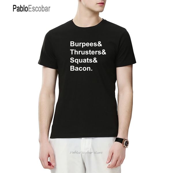 burpees and thrusters and squats and bacon t-shirt men summer casual short sleeve t shirt cotton funny tee
burpees and thrusters and squats and bacon t-shirt men summer casual short sleeve t shirt cotton funny tee