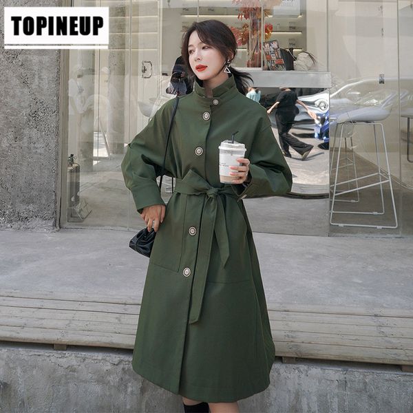2020 women's elegant and stylish stand-up collar solid single breasted mid-length loose trench coat, Tan;black
2020 women's elegant and stylish stand-up collar solid single breasted mid-length loose trench coat, Tan;black