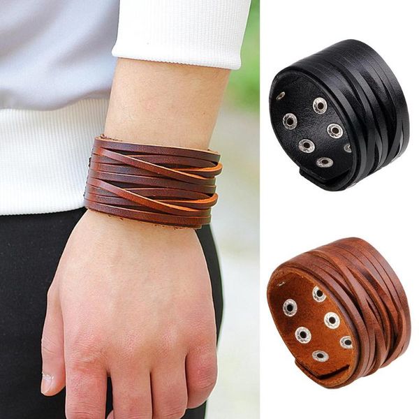 punk multilayer faux leather bracelet wide wristband men jewelry, Golden;silver
punk multilayer faux leather bracelet wide wristband men jewelry, Golden;silver