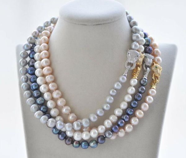 5 colors 18" 36" 10mm round freshwater pearl necklace cougar cz clasp, Silver
5 colors 18" 36" 10mm round freshwater pearl necklace cougar cz clasp, Silver