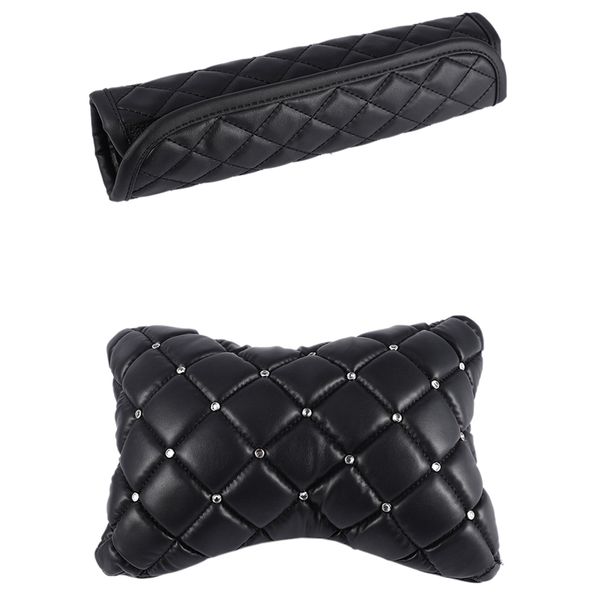 2pcs car shoulder pads cover black crystal d diamond cover & 1x car headrest pu leather neck rest cushion pillow
2pcs car shoulder pads cover black crystal d diamond cover & 1x car headrest pu leather neck rest cushion pillow