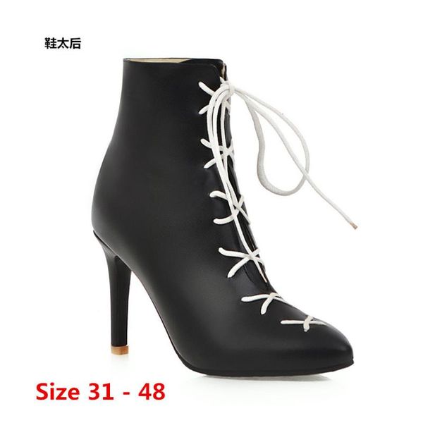 ankle boots woman high heel boots high heels women shoes spring autumn short booties female small big size 31 - 48, Black
ankle boots woman high heel boots high heels women shoes spring autumn short booties female small big size 31 - 48, Black