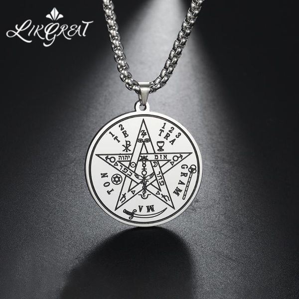 likgreat stainless steel satan tetragrammaton pentagram pendant necklace for man pentacle wicca amulet talisman vintage jewelry, Silver
likgreat stainless steel satan tetragrammaton pentagram pendant necklace for man pentacle wicca amulet talisman vintage jewelry, Silver