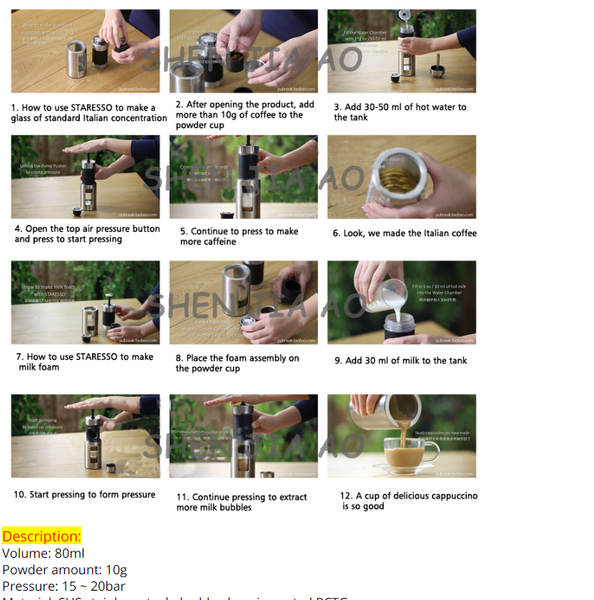 1pc Multi-function mini-portable manual Italian coffee machine portable simple manual ice-cream coffee machine and so on
1pc Multi-function mini-portable manual Italian coffee machine portable simple manual ice-cream coffee machine and so on
