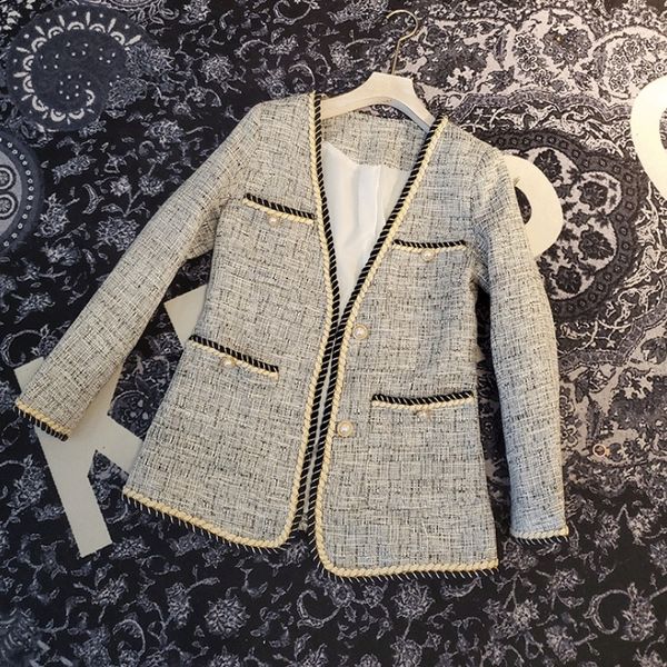 women's jackets vintage chic female elegant v-neck long sleeve pearl button casual coat 2021 spring autumn outerwear, Black;brown
women's jackets vintage chic female elegant v-neck long sleeve pearl button casual coat 2021 spring autumn outerwear, Black;brown
