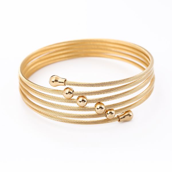 women jewelry bracelet stainless steel bangle allmatch stainless steel wire braided twist fashion open multirow ladies bracelet, Black
women jewelry bracelet stainless steel bangle allmatch stainless steel wire braided twist fashion open multirow ladies bracelet, Black