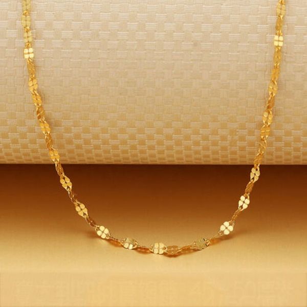 chains pure 18k yellow gold necklace women luck 1.8mmw clover link chain 18inch 1-1.5g, Silver
chains pure 18k yellow gold necklace women luck 1.8mmw clover link chain 18inch 1-1.5g, Silver