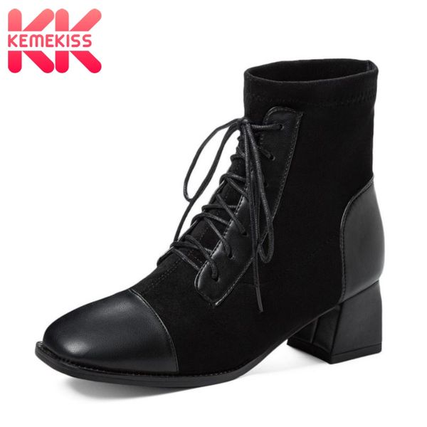 taoffen size 33-43 women ankle boots lace up thick heel flock shoes square toe winter warm boots fashion women footwear, Black
taoffen size 33-43 women ankle boots lace up thick heel flock shoes square toe winter warm boots fashion women footwear, Black