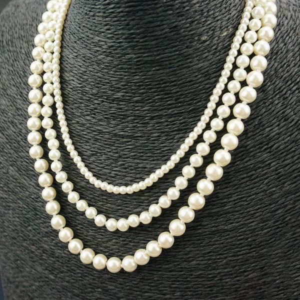 chains fashion multi layer imitation pearl jewelry for women party wedding bride necklace classic beads chain necklaces gift, Silver
chains fashion multi layer imitation pearl jewelry for women party wedding bride necklace classic beads chain necklaces gift, Silver