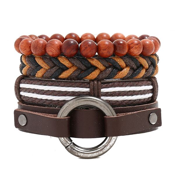 4pcs/set leather bracelet bangle for man braided rope wood beaded wristband jewelry gift dropshipping, Golden;silver
4pcs/set leather bracelet bangle for man braided rope wood beaded wristband jewelry gift dropshipping, Golden;silver