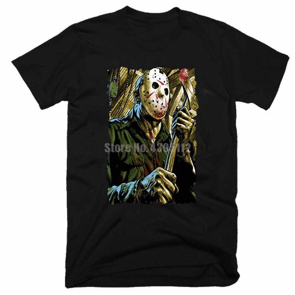 пятница 13-го мужчины смешной футболка hip hop harajuku tshirts sexy girl tee shirt skull t-shirt mens top