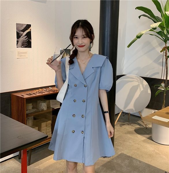 2020 summer new korean style elegant dress sweet girl loose navy collar waist double-breasted short sleeve dress for women hkcq2, Black;gray
2020 summer new korean style elegant dress sweet girl loose navy collar waist double-breasted short sleeve dress for women hkcq2, Black;gray