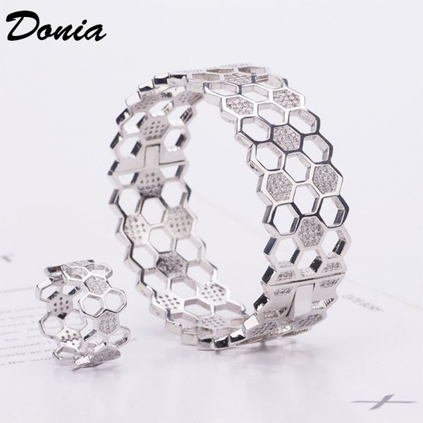 donia jewelry european and american fashion exaggeration classic honeycomb micro inlaid zirconia bracelet ring set women's bracelet rin, Black
donia jewelry european and american fashion exaggeration classic honeycomb micro inlaid zirconia bracelet ring set women's bracelet rin, Black