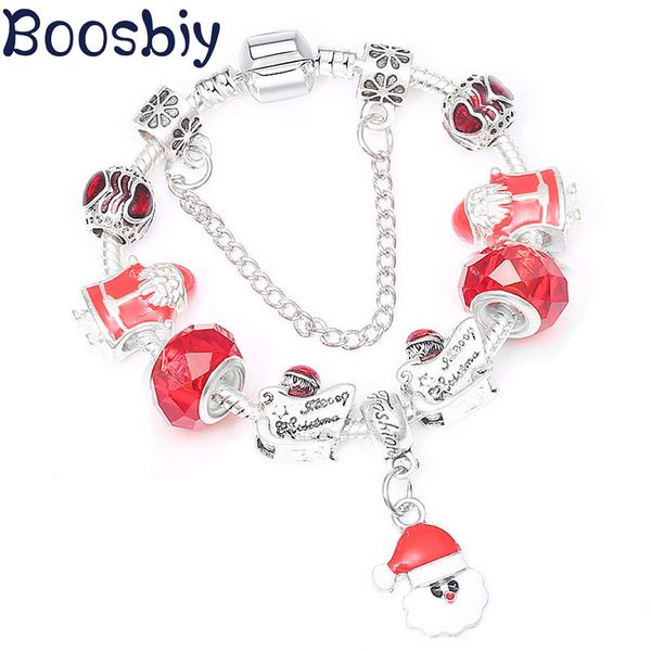 charm bracelets boosbiy cute santa claus pendant with red glass beads brand bracelet for women kids jewelry christmas gift, Golden;silver
charm bracelets boosbiy cute santa claus pendant with red glass beads brand bracelet for women kids jewelry christmas gift, Golden;silver