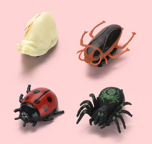 Simulation Crawly Insect Action Figures Funny Spider Snail Cockroach Ladybird Novelty Lifelike Kids Model Educational Toys