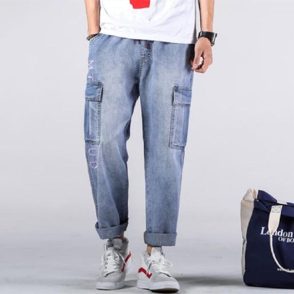 men's jeans logo plus jean fall ankle-length pants multi-pocket elasticities loose stylish straight-leg wear resistant casual, Blue
men's jeans logo plus jean fall ankle-length pants multi-pocket elasticities loose stylish straight-leg wear resistant casual, Blue