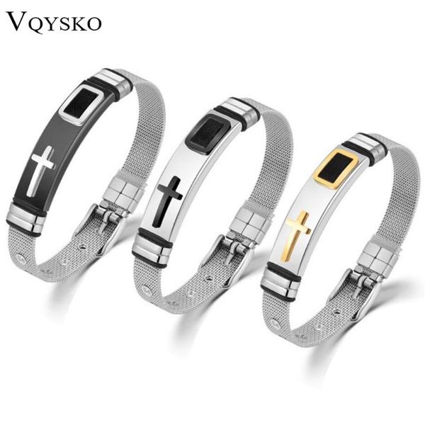 link, chain classic cool cross bracelet men jewelry stainless steel mesh length adjustable cold color fashion mens jewellery, Black
link, chain classic cool cross bracelet men jewelry stainless steel mesh length adjustable cold color fashion mens jewellery, Black