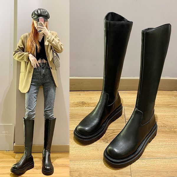 zipper high boots autumn ladies martin boots knight black casual small square heel flat round toe
zipper high boots autumn ladies martin boots knight black casual small square heel flat round toe