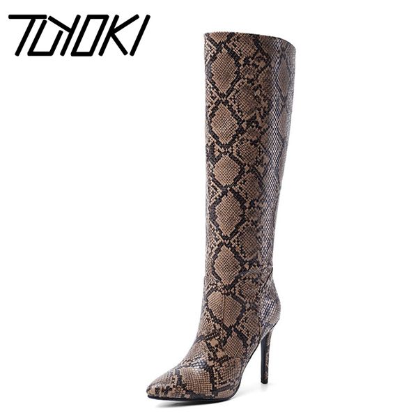 tuyoki high heel boots ins fashion snake print knee high winter boots for women warm fur brand designer shoes women size 34-43, Black
tuyoki high heel boots ins fashion snake print knee high winter boots for women warm fur brand designer shoes women size 34-43, Black