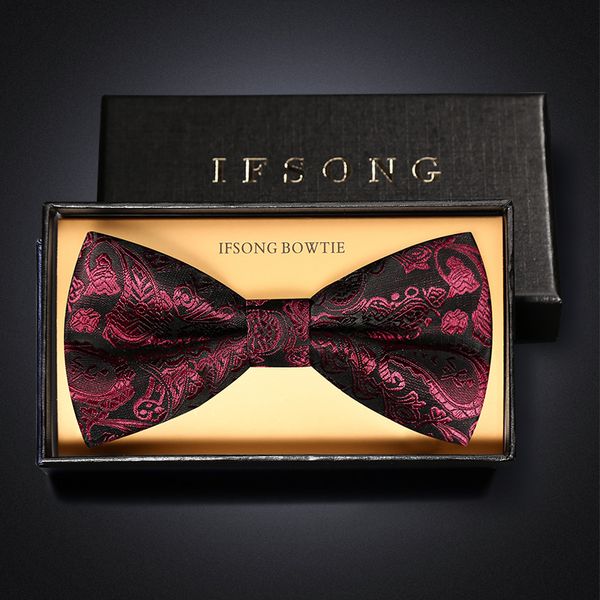 2020 new fashion men's bow ties wedding double fabric cashew pattern bowtie club banquet anniversary butterfly tie with gift box, Black;gray
2020 new fashion men's bow ties wedding double fabric cashew pattern bowtie club banquet anniversary butterfly tie with gift box, Black;gray