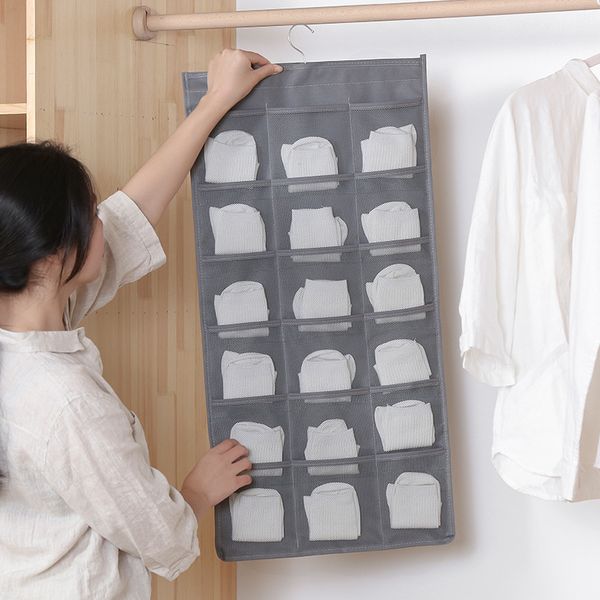 36 grids underwear storage hanging bag closet double-sided storage organizer oxford cloth bag for socks bra underwear
36 grids underwear storage hanging bag closet double-sided storage organizer oxford cloth bag for socks bra underwear