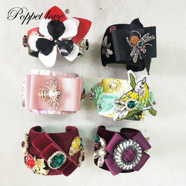 vintage punk gold rhinestone crystal flower bird bee wide charm bracelets opened baroque jewelry for women party, Black
vintage punk gold rhinestone crystal flower bird bee wide charm bracelets opened baroque jewelry for women party, Black