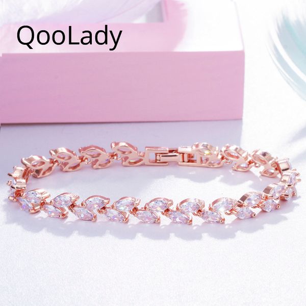 link, chain qoolady brand shining marquise cut cz crystal leaf rose gold bracelets bangles for women prom party jewelry accessories s005, Black
link, chain qoolady brand shining marquise cut cz crystal leaf rose gold bracelets bangles for women prom party jewelry accessories s005, Black
