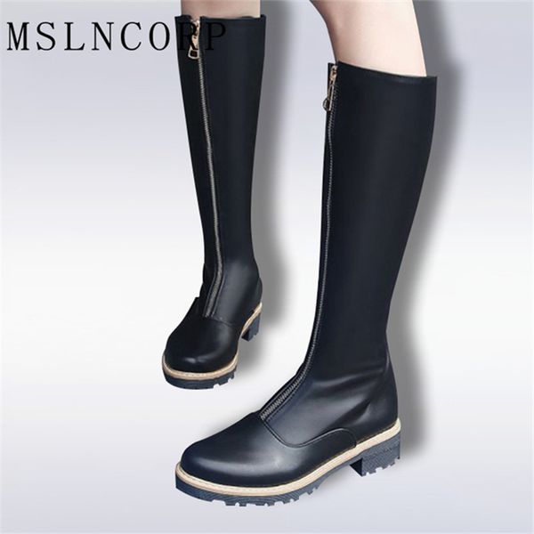 boots plus size 34-43 zip knee women soft leather winter comfortable warm fur long shoes, Black
boots plus size 34-43 zip knee women soft leather winter comfortable warm fur long shoes, Black