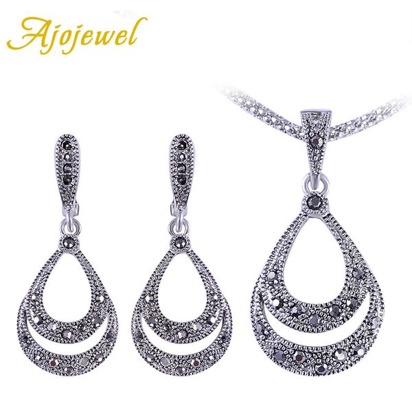ajojewel hollow out water drop rhinestone jewelry set retro vintage black ladies earring and necklace sets, Silver
ajojewel hollow out water drop rhinestone jewelry set retro vintage black ladies earring and necklace sets, Silver