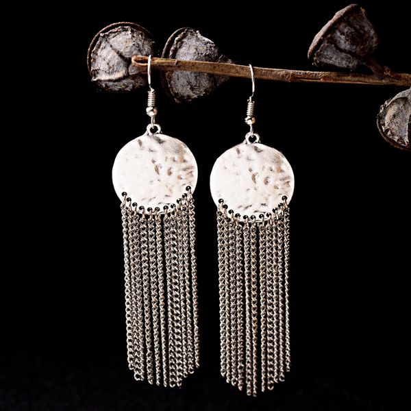 dangle & chandelier fashion women round long chain tassel silver color earrings ethnic handmade classic bohemia boho drop hxe005
dangle & chandelier fashion women round long chain tassel silver color earrings ethnic handmade classic bohemia boho drop hxe005