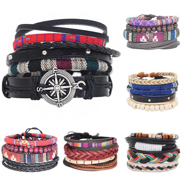 link, chain special design colourful women boho leather weave handmade jewelry beads multilayer bracelets set gifts, Black
link, chain special design colourful women boho leather weave handmade jewelry beads multilayer bracelets set gifts, Black
