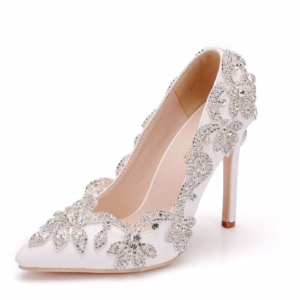 dress shoes women pumps wedding party banquet lace pu rhinestones slip on 11cm thin high heels pointed toe size 35-42, Black
dress shoes women pumps wedding party banquet lace pu rhinestones slip on 11cm thin high heels pointed toe size 35-42, Black