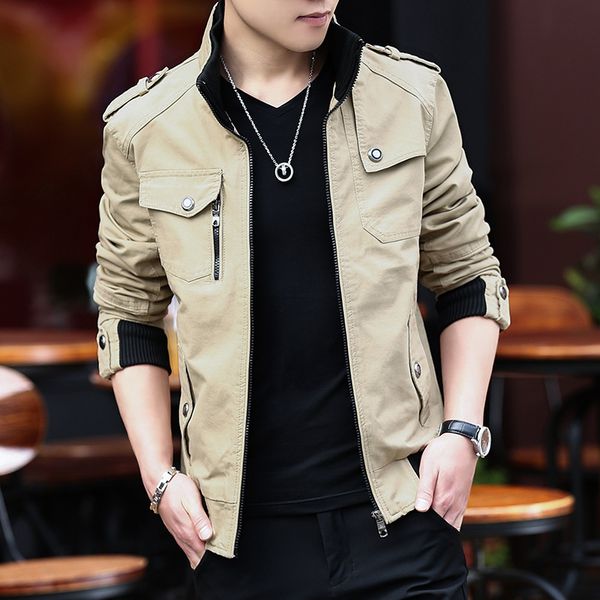 spring and autumn new men's jacket cotton wash slimming vertical collar jacket casual, Black;brown
spring and autumn new men's jacket cotton wash slimming vertical collar jacket casual, Black;brown