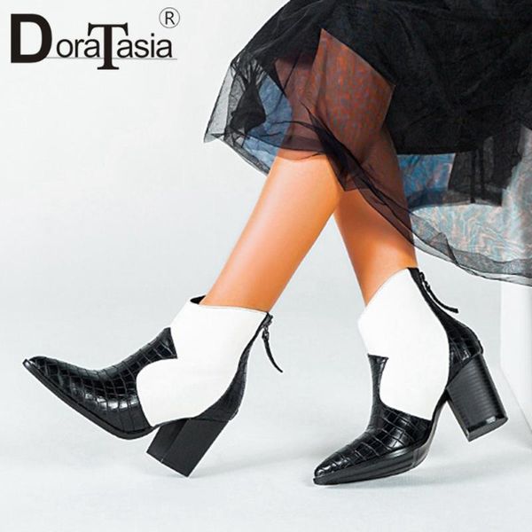doratasia ins big size ladies ankle boots 2020 new boots women pointed toe square high heels zip mixed colors shoes woman, Black
doratasia ins big size ladies ankle boots 2020 new boots women pointed toe square high heels zip mixed colors shoes woman, Black